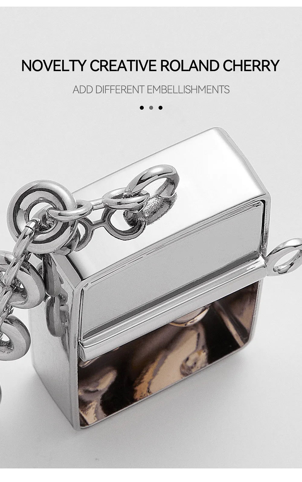 Silver Box Fish For Women Bag Keychain Gift Durable Fashion Highend Car Hanging Ornament Delicate Bag Accessories
