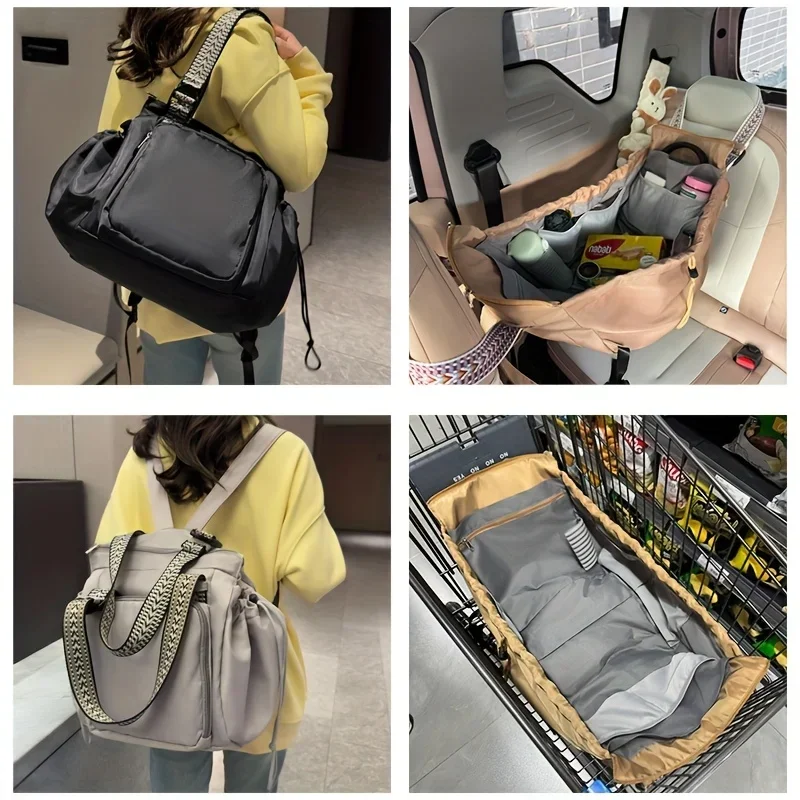Fitness Gym Bag with Handles, Large Capacity Travel Storage Backpack & Multipurpose Convertible Cradle Design Oxford Fabric