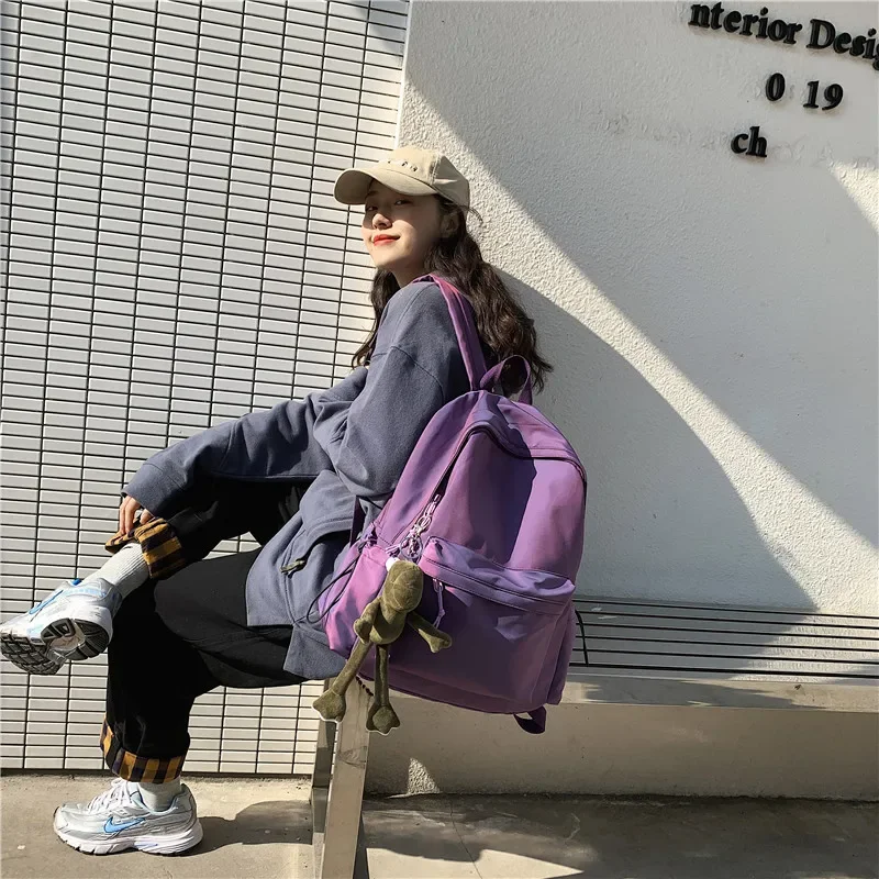 New Women's Backpack Female Fashion New Backpack Unisex Large Capacity Laptop Backpack Nylon Lady Schoolbag Cute Student Bag