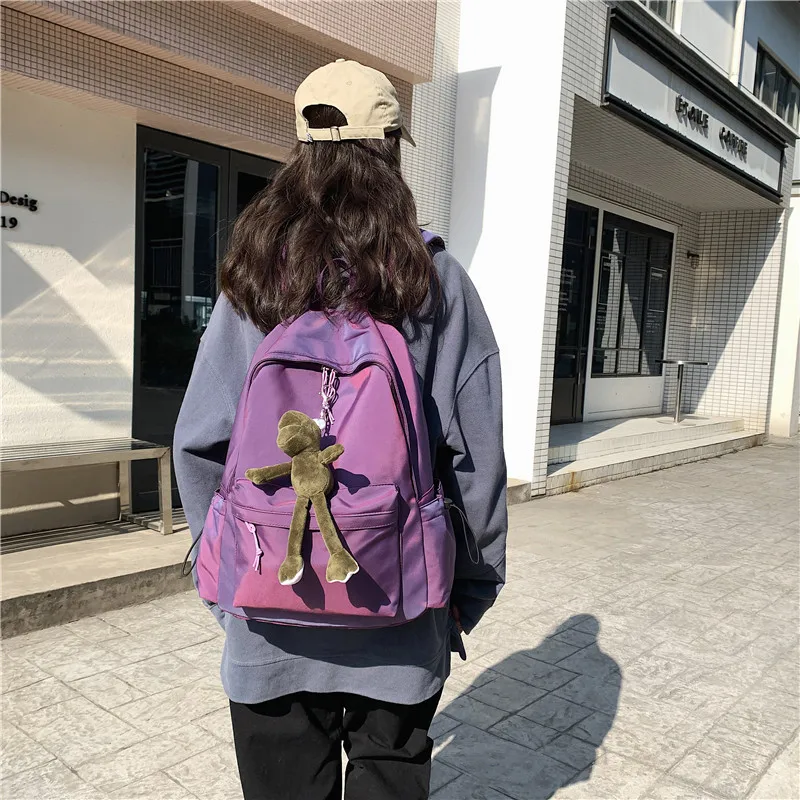 New Women's Backpack Female Fashion New Backpack Unisex Large Capacity Laptop Backpack Nylon Lady Schoolbag Cute Student Bag