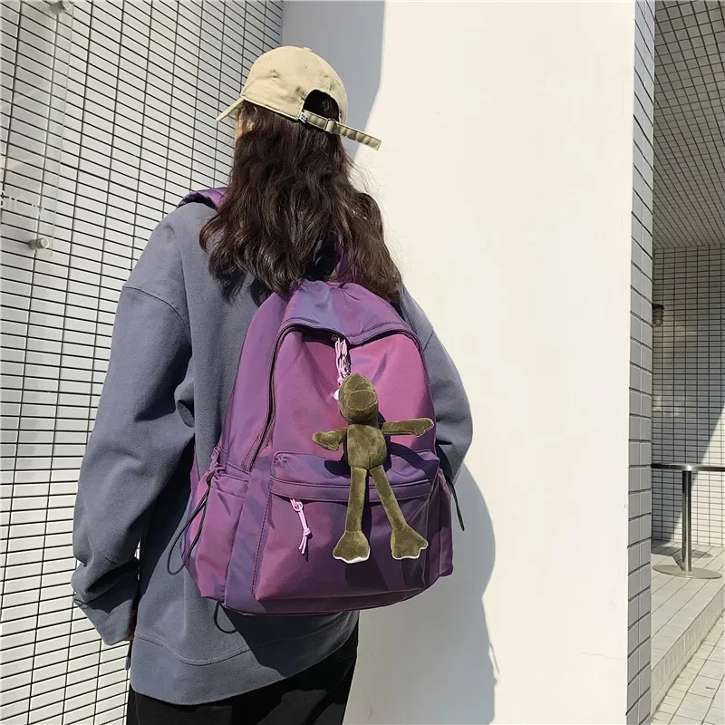 New Women's Backpack Female Fashion New Backpack Unisex Large Capacity Laptop Backpack Nylon Lady Schoolbag Cute Student Bag