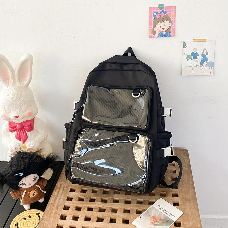 Japanese Style Transparent Ita Bag for Girls Comic Cons Large Capacity Women Backpack Fashion School Bags for College Student JK