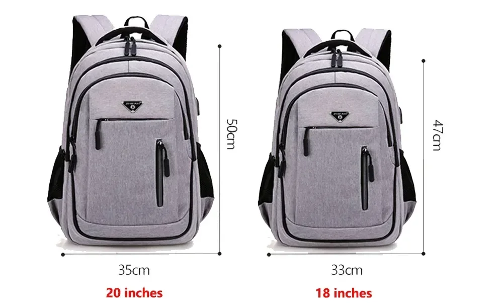 Large Capacity Backpack Men Laptop Backpacks 15.6 Oxford Black Solid High School Bags Teen College Boy Gril Student Backpack