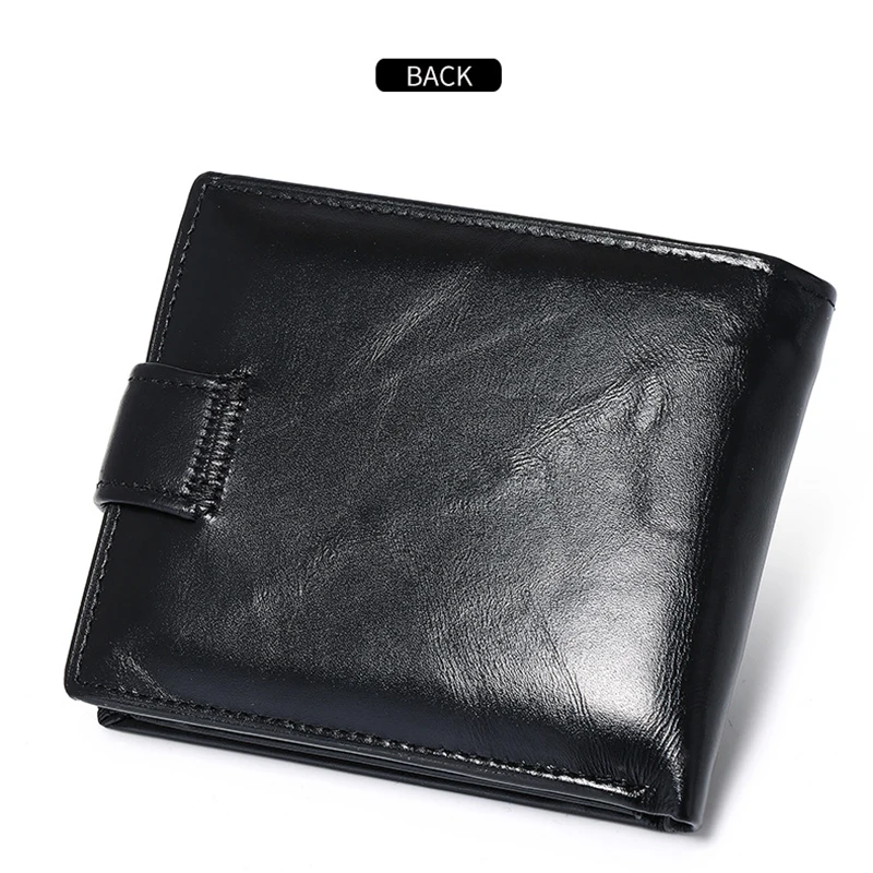 2026 New Men's Genuine Leather Wallet Top Layer Cowhide Short Horizontal Wallet Coin Pocket Card Holder