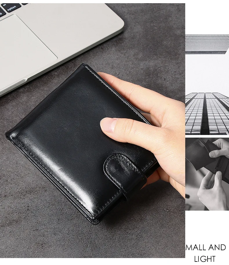 2026 New Men's Genuine Leather Wallet Top Layer Cowhide Short Horizontal Wallet Coin Pocket Card Holder
