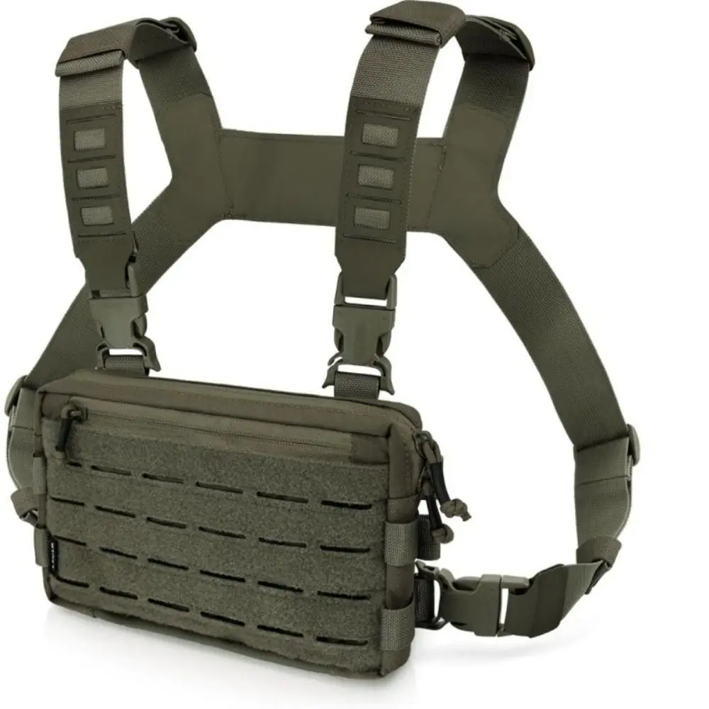 New 1000D Nylon Men Chest Bag Reflective Strips EDC Hip-hop Streetwear Backpack Multiple Pockets Nylon Chest Rig Bag Hiking