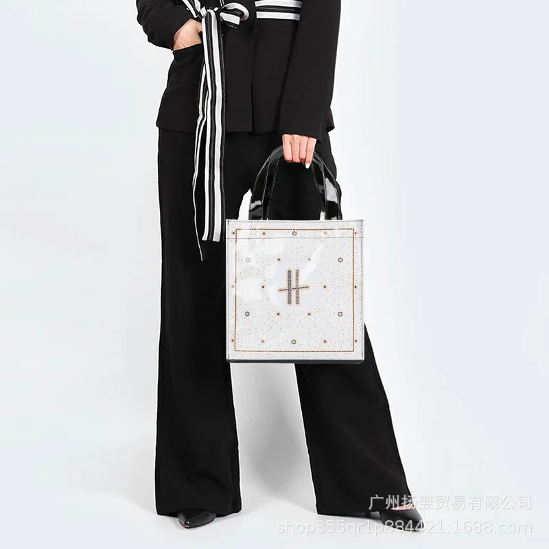 Shopping bag PVC tote bag small niche design waterproof tote bag eco-friendly versatile single shoulder bag lunch bag