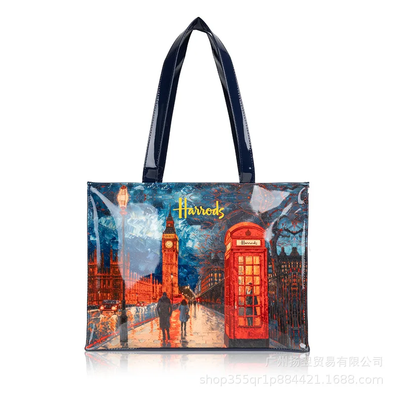 Shopping bag PVC tote bag small niche design waterproof tote bag eco-friendly versatile single shoulder bag lunch bag
