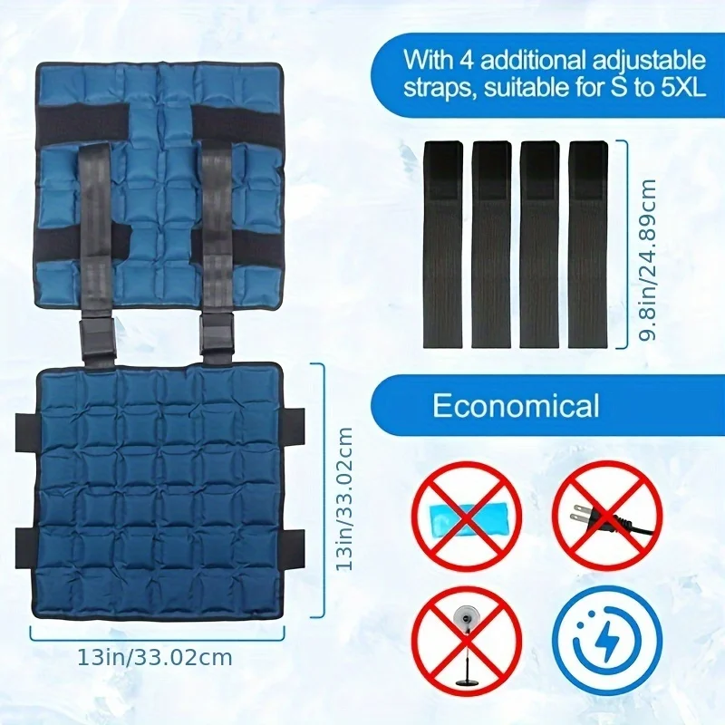 Summer Repeatable Self-absorbing Water Cooling Vests Ice Packs Physiotherapy Ice Compress Body Wrap for High Temperature Tools