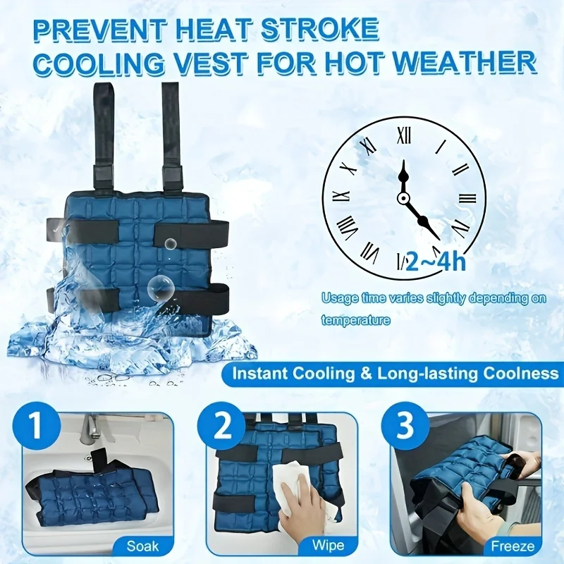 Summer Repeatable Self-absorbing Water Cooling Vests Ice Packs Physiotherapy Ice Compress Body Wrap for High Temperature Tools