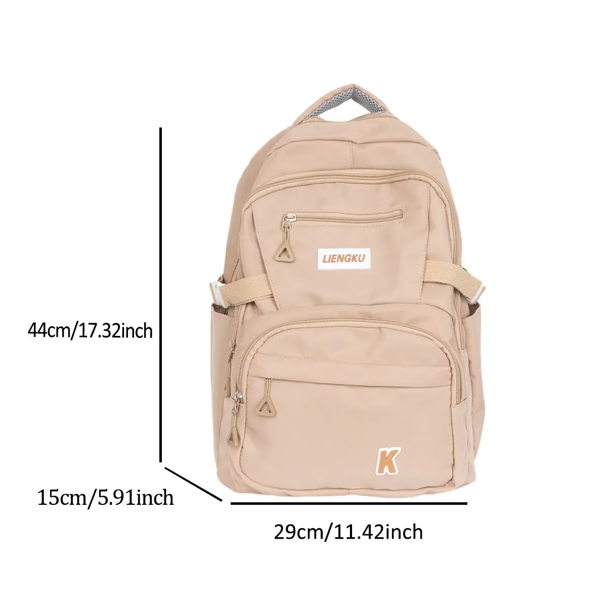 Simple and Stylish College Student Backpack Nylon Lightweight Large Capacity Computer Backpack School Commuting Travel Bag