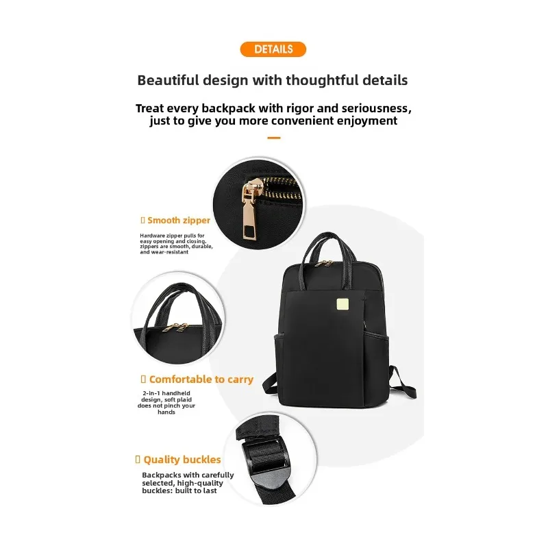Women Oxford Cloth Backpack Large Capacity, Lightweight, Ideal for Business Commutes, Student Laptop Storage, Travel Outdoor Use