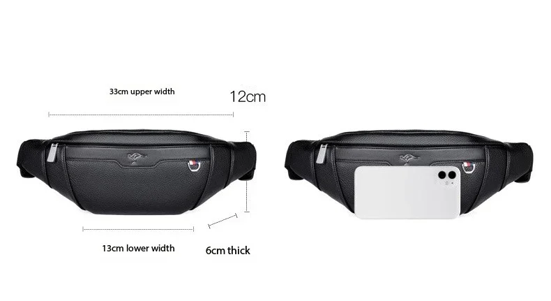 Business Leather Waist Bag Multifunctional Workout Traveling Running Crossbody Casual Wallets Waist Pack Phone Bag Man Chest Bag