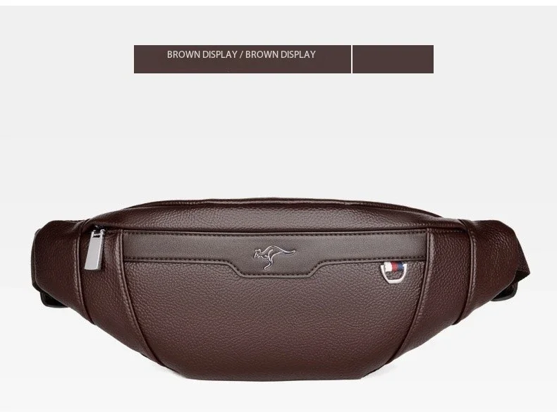 Business Leather Waist Bag Multifunctional Workout Traveling Running Crossbody Casual Wallets Waist Pack Phone Bag Man Chest Bag