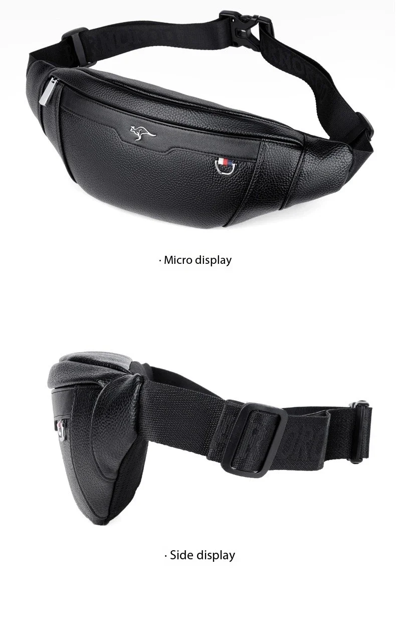 Business Leather Waist Bag Multifunctional Workout Traveling Running Crossbody Casual Wallets Waist Pack Phone Bag Man Chest Bag