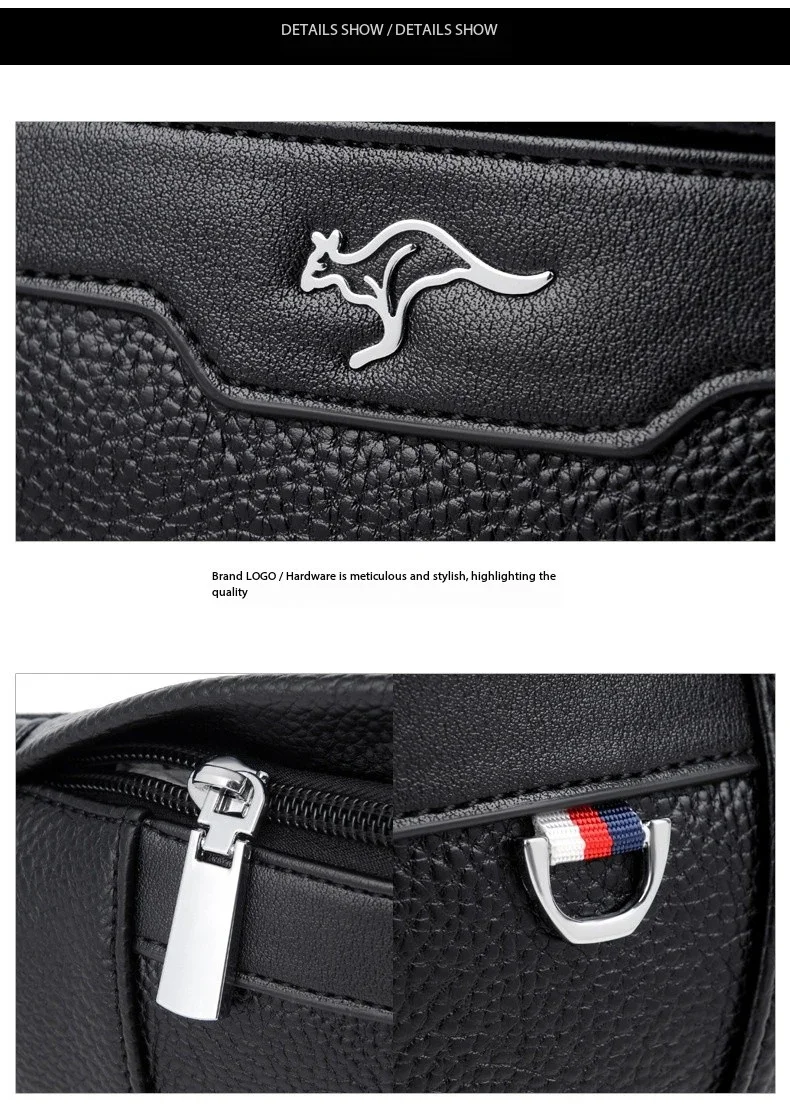 Business Leather Waist Bag Multifunctional Workout Traveling Running Crossbody Casual Wallets Waist Pack Phone Bag Man Chest Bag
