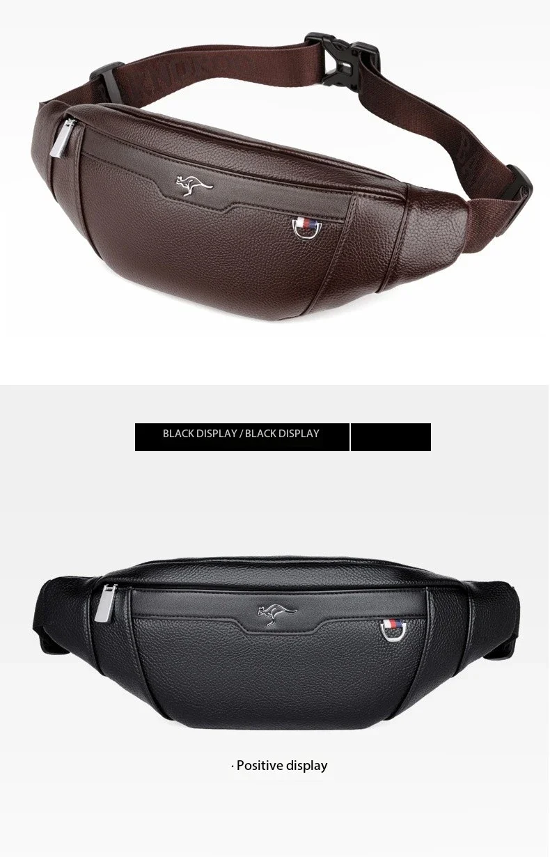 Business Leather Waist Bag Multifunctional Workout Traveling Running Crossbody Casual Wallets Waist Pack Phone Bag Man Chest Bag
