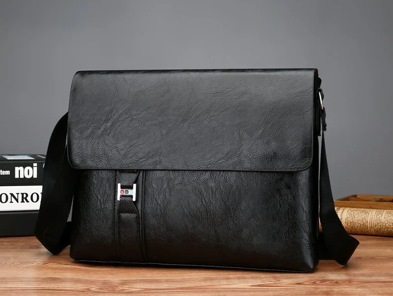 Luxury Brand Men Shoulder Bag For IPAD PU Leather Business Handbag Men Messenger Bag Side Sling Bag Fashion Man Crossbody Bag