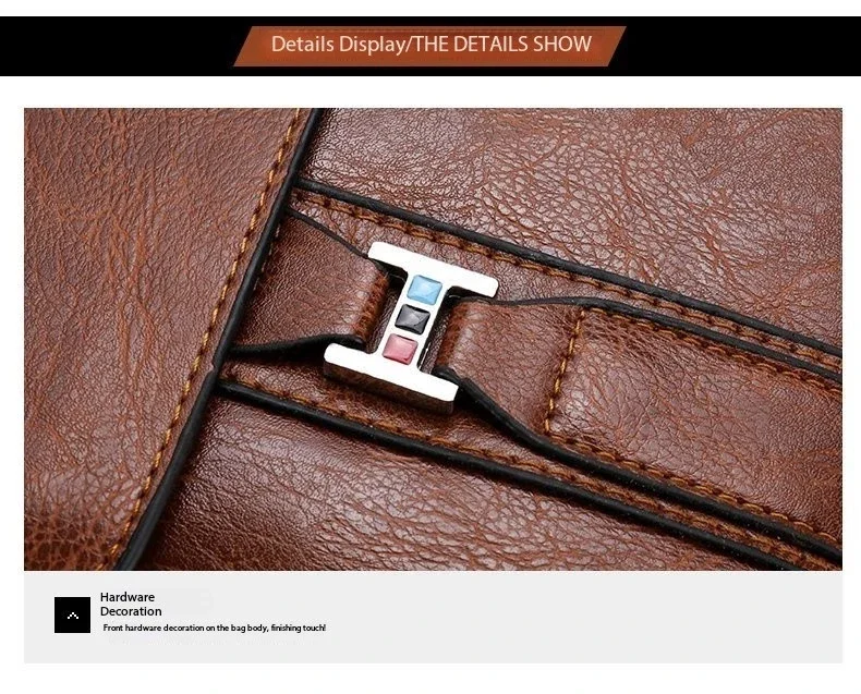 Luxury Brand Men Shoulder Bag For IPAD PU Leather Business Handbag Men Messenger Bag Side Sling Bag Fashion Man Crossbody Bag
