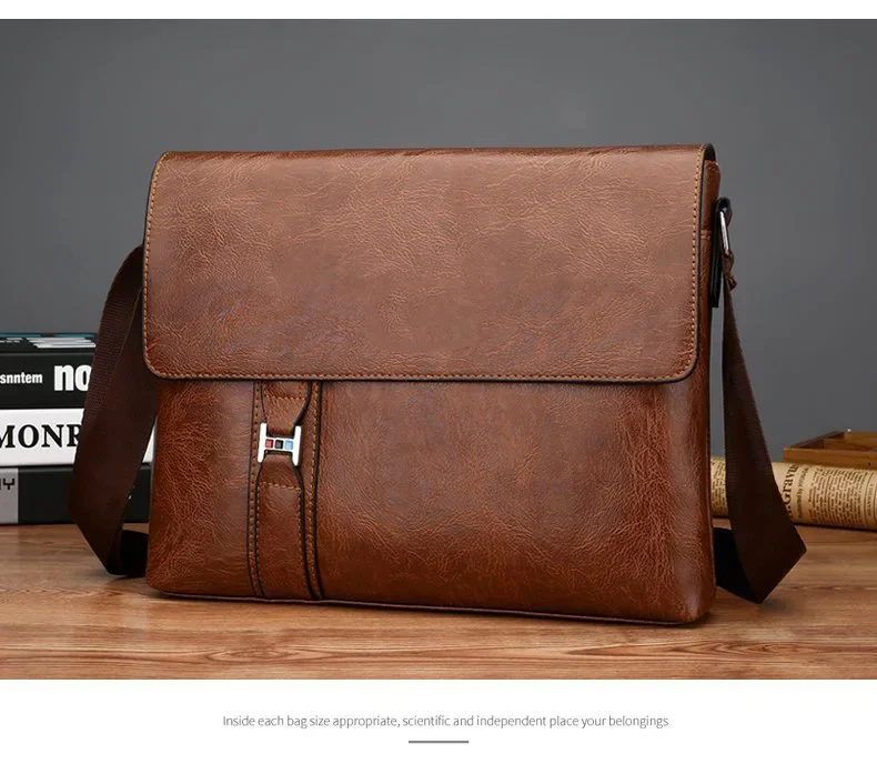 Luxury Brand Men Shoulder Bag For IPAD PU Leather Business Handbag Men Messenger Bag Side Sling Bag Fashion Man Crossbody Bag