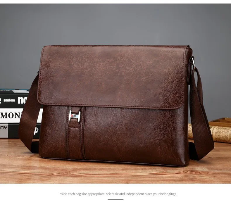 Luxury Brand Men Shoulder Bag For IPAD PU Leather Business Handbag Men Messenger Bag Side Sling Bag Fashion Man Crossbody Bag