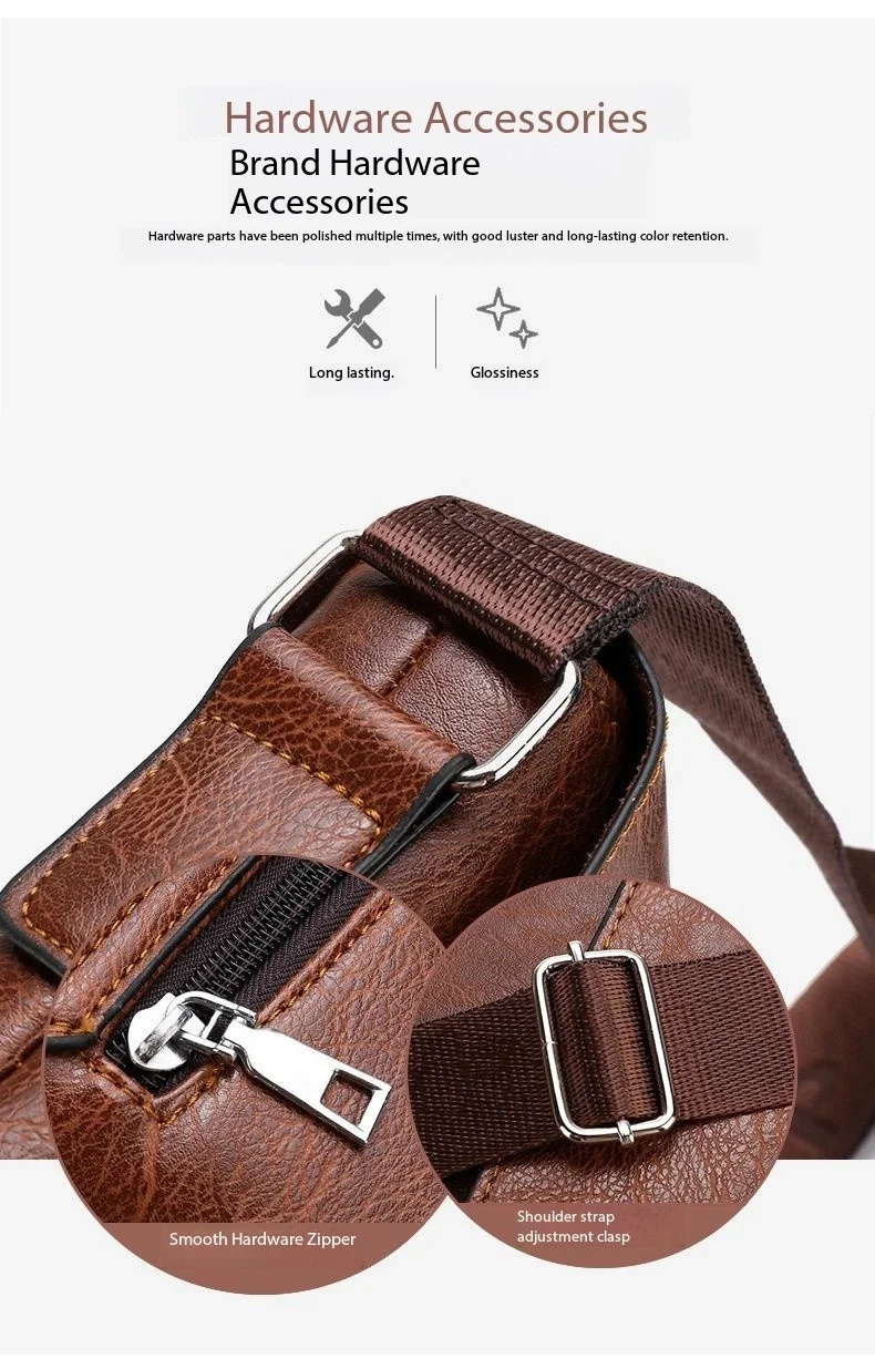 Luxury Brand Men Shoulder Bag For IPAD PU Leather Business Handbag Men Messenger Bag Side Sling Bag Fashion Man Crossbody Bag