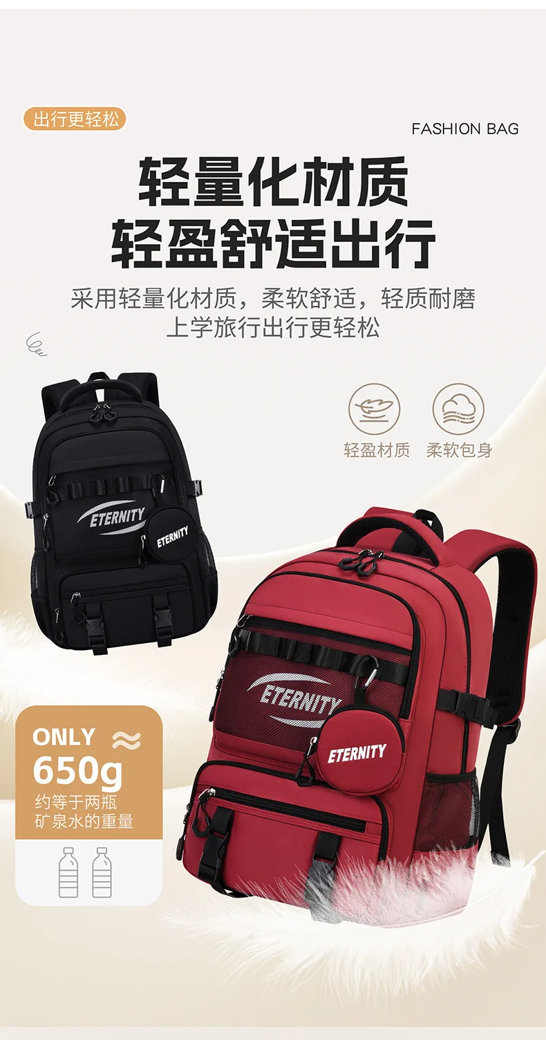 Lightweight Waterproof Kids School Backpack for Boys School Bag Grade 3-6 Large Capacity Casual Travel Shoulder Bag for Students