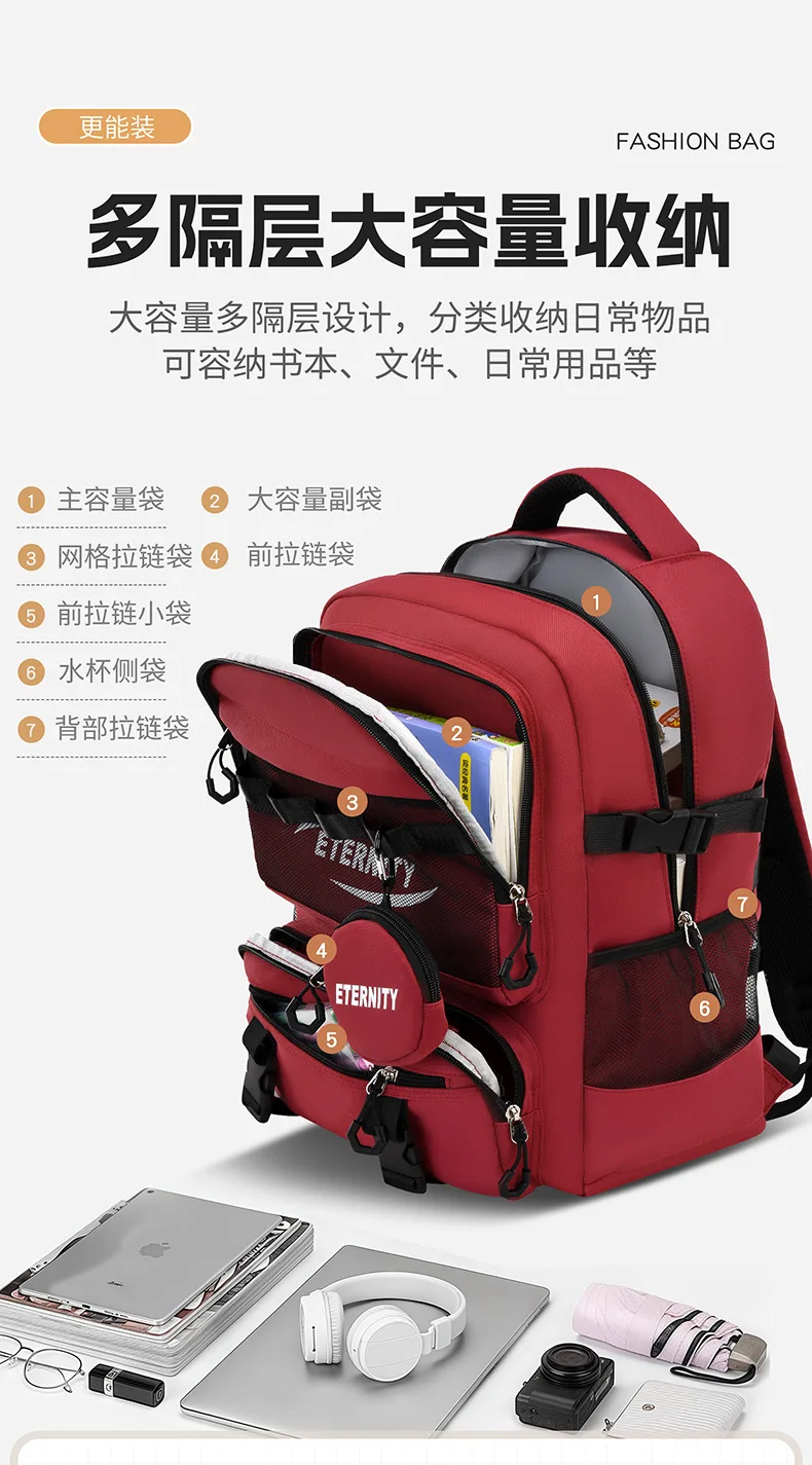 Lightweight Waterproof Kids School Backpack for Boys School Bag Grade 3-6 Large Capacity Casual Travel Shoulder Bag for Students