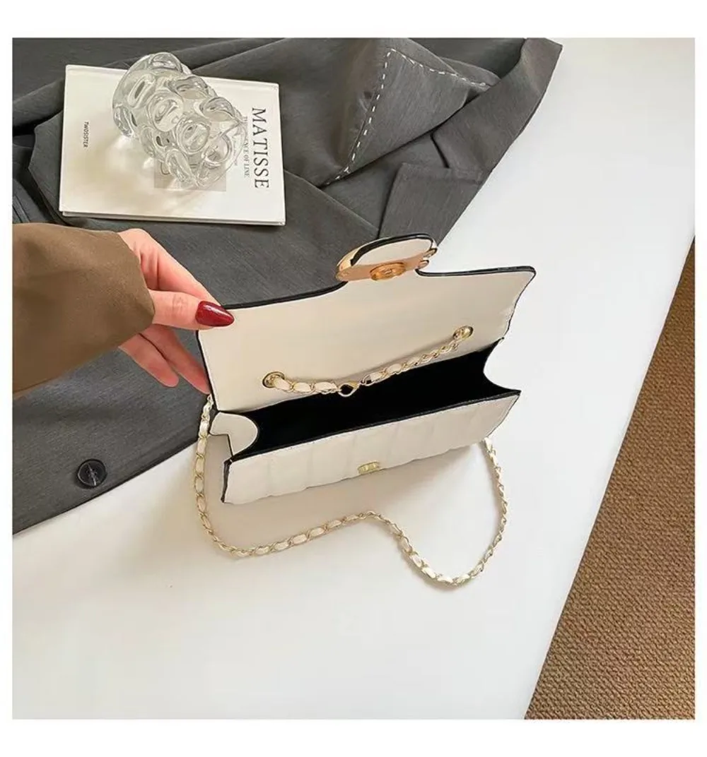 2026 New European Style Small Fragrance Diamond Grid Bag, Light Luxury Women's Single Shoulder Crossbody Women's Bag