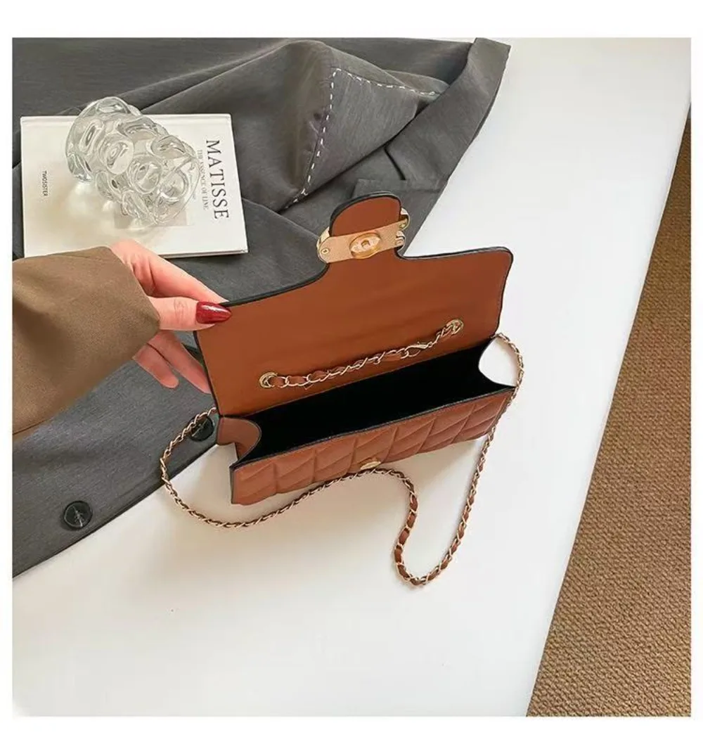 2026 New European Style Small Fragrance Diamond Grid Bag, Light Luxury Women's Single Shoulder Crossbody Women's Bag