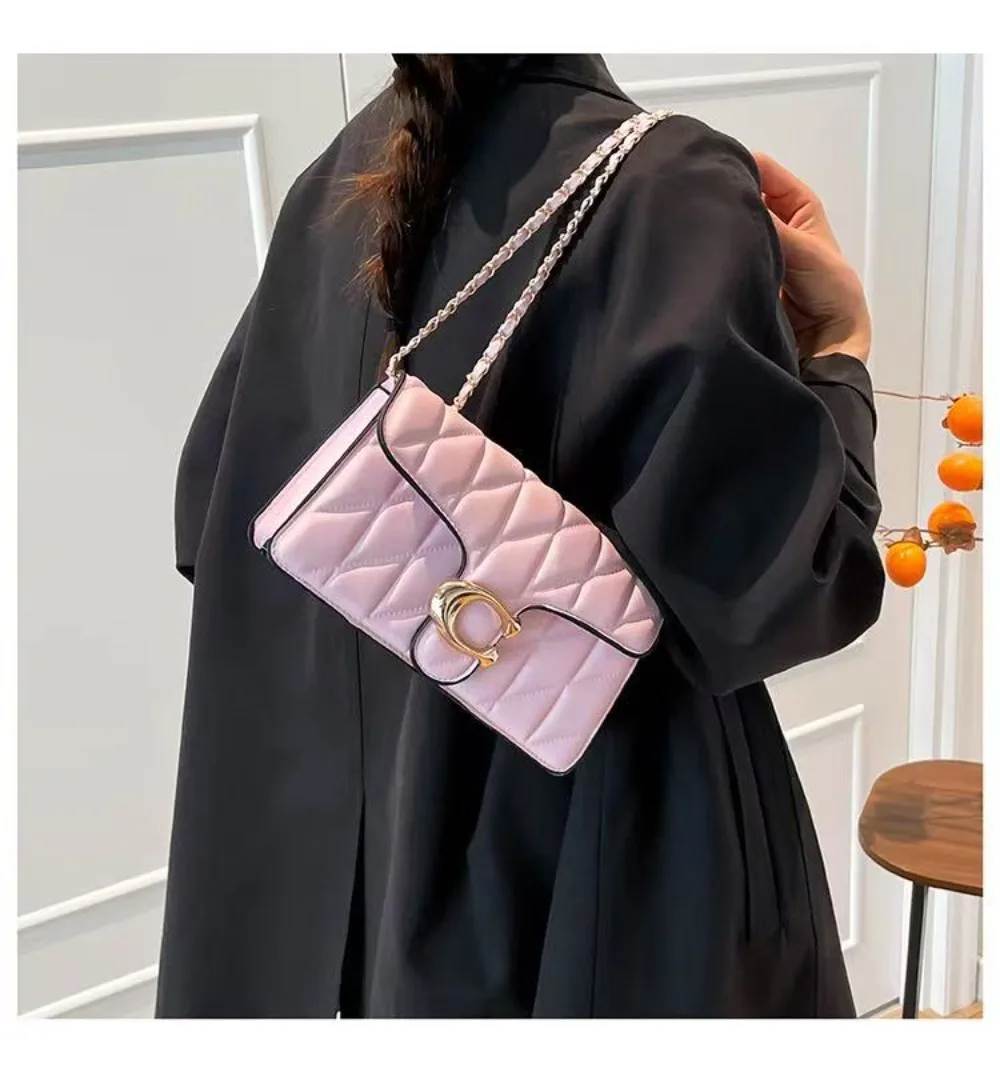2026 New European Style Small Fragrance Diamond Grid Bag, Light Luxury Women's Single Shoulder Crossbody Women's Bag