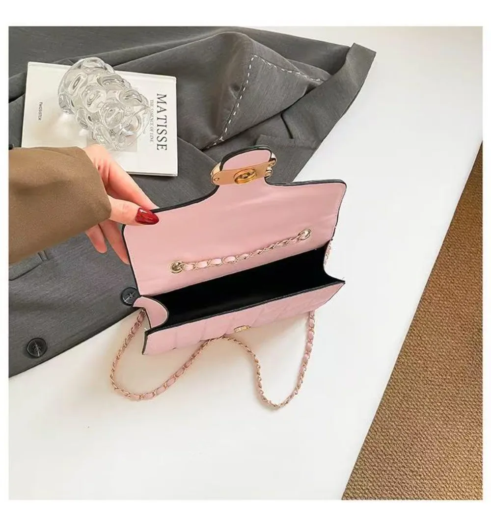 2026 New European Style Small Fragrance Diamond Grid Bag, Light Luxury Women's Single Shoulder Crossbody Women's Bag