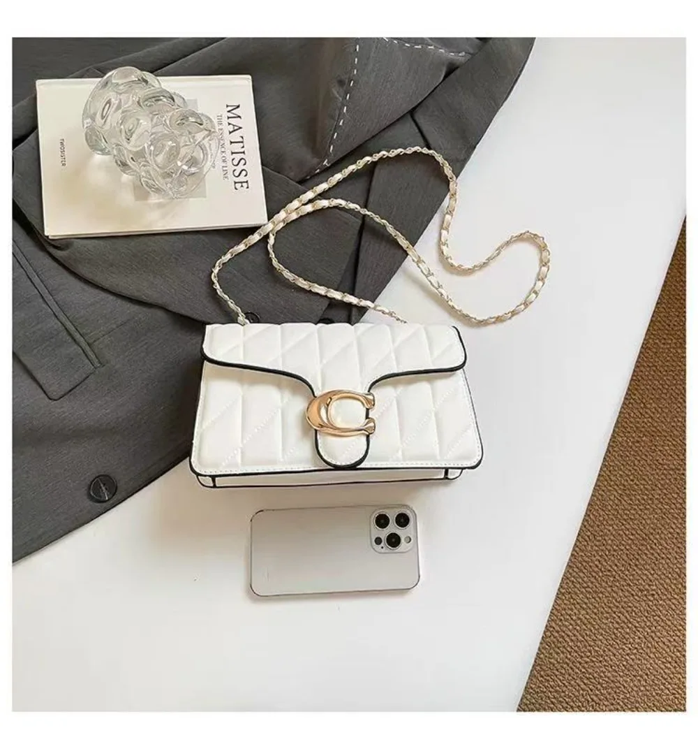 2026 New European Style Small Fragrance Diamond Grid Bag, Light Luxury Women's Single Shoulder Crossbody Women's Bag