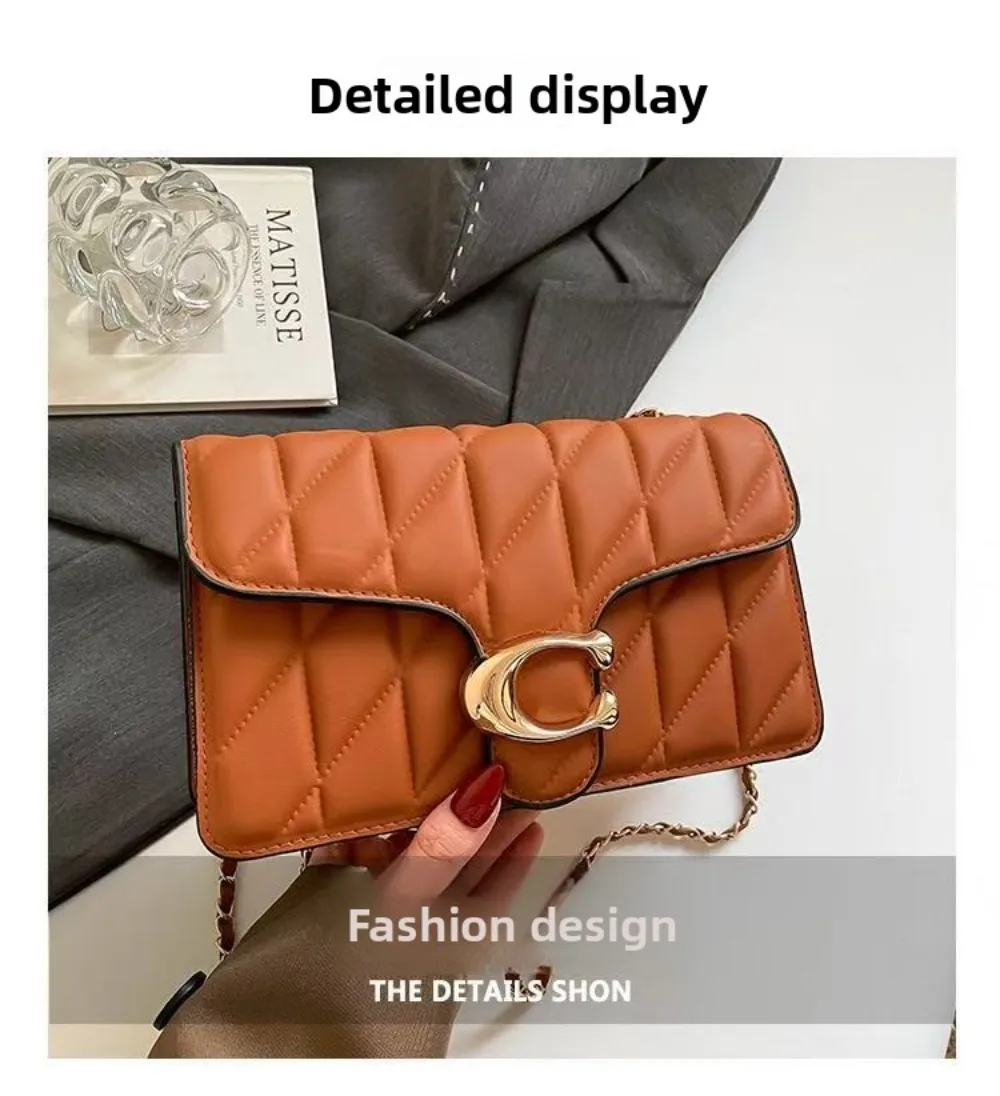 2026 New European Style Small Fragrance Diamond Grid Bag, Light Luxury Women's Single Shoulder Crossbody Women's Bag