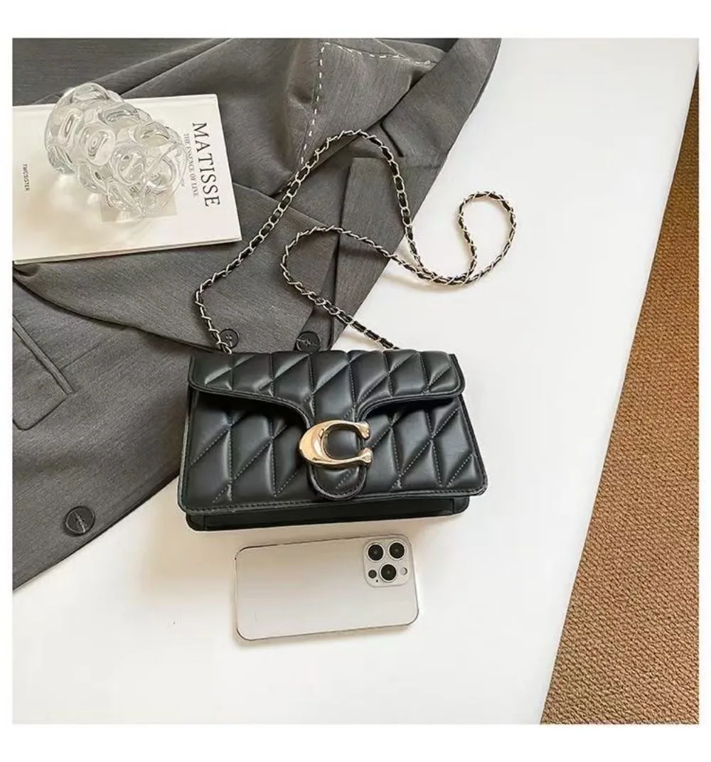 2026 New European Style Small Fragrance Diamond Grid Bag, Light Luxury Women's Single Shoulder Crossbody Women's Bag