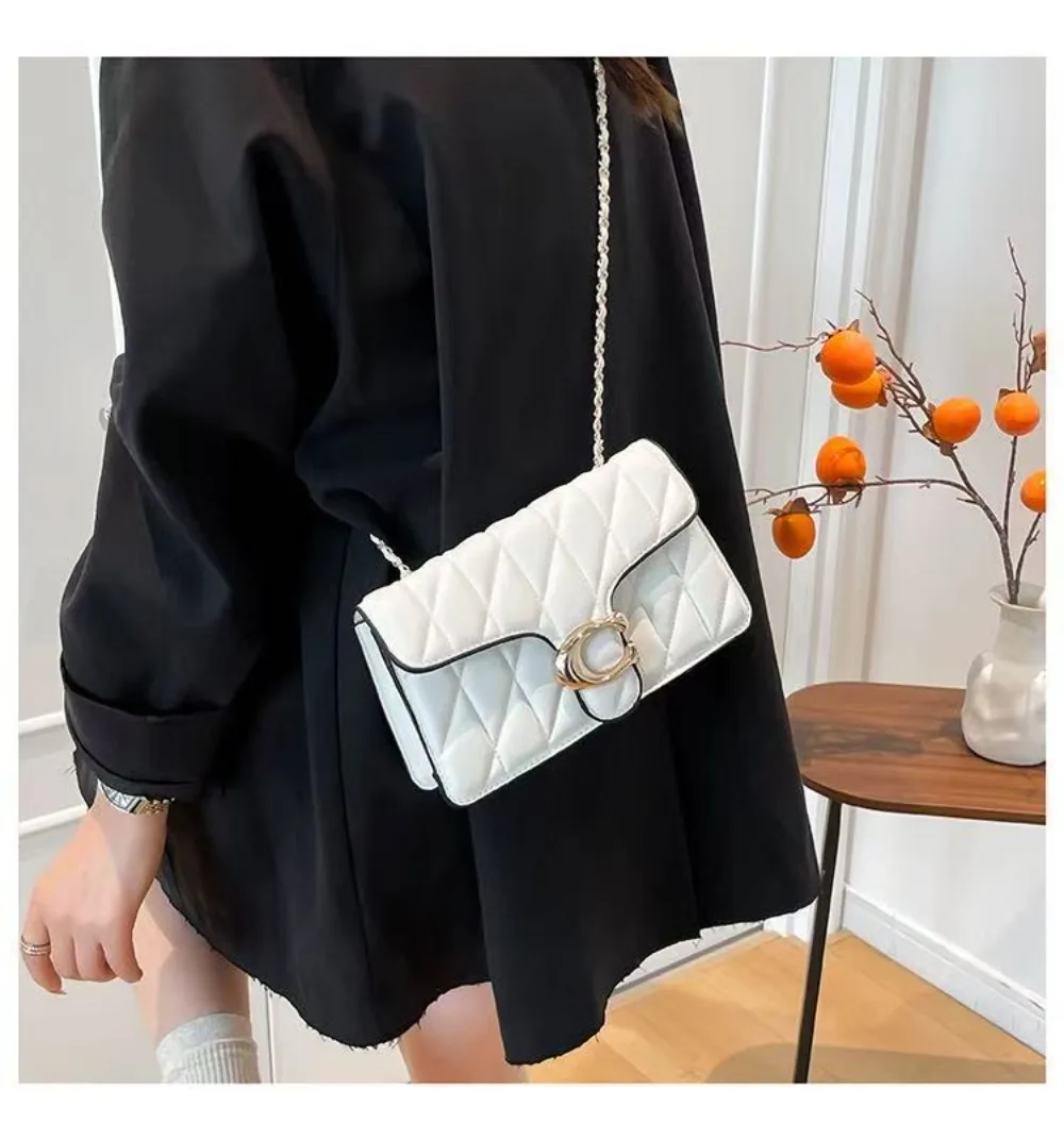 2026 New European Style Small Fragrance Diamond Grid Bag, Light Luxury Women's Single Shoulder Crossbody Women's Bag