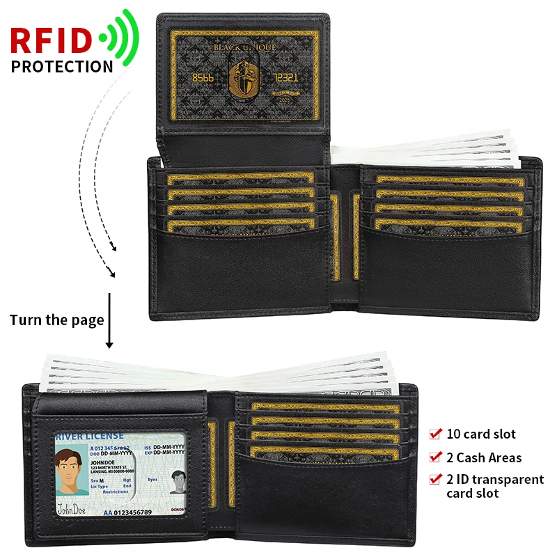 Men's Wallet 2025 New Arrival Genuine Leather Large Capacity Wallet Card Holder Integrated Ultra-Thin Wallet