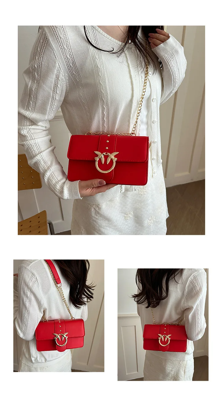 Internet Celebritynew Korean-style Chain Shoulder Crossbody Bag, Fashionable Versatile Small Square Bag For Women