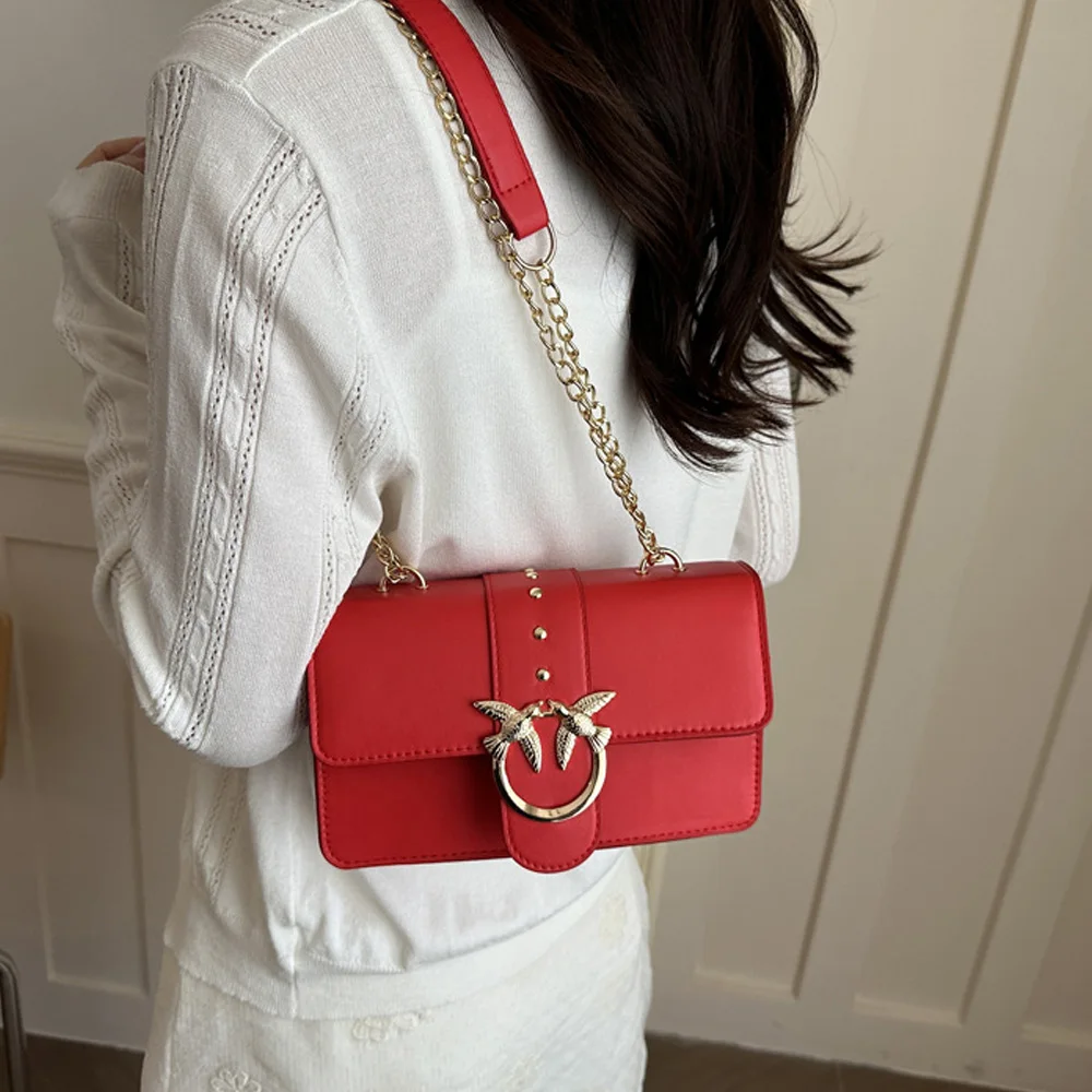 Internet Celebritynew Korean-style Chain Shoulder Crossbody Bag, Fashionable Versatile Small Square Bag For Women
