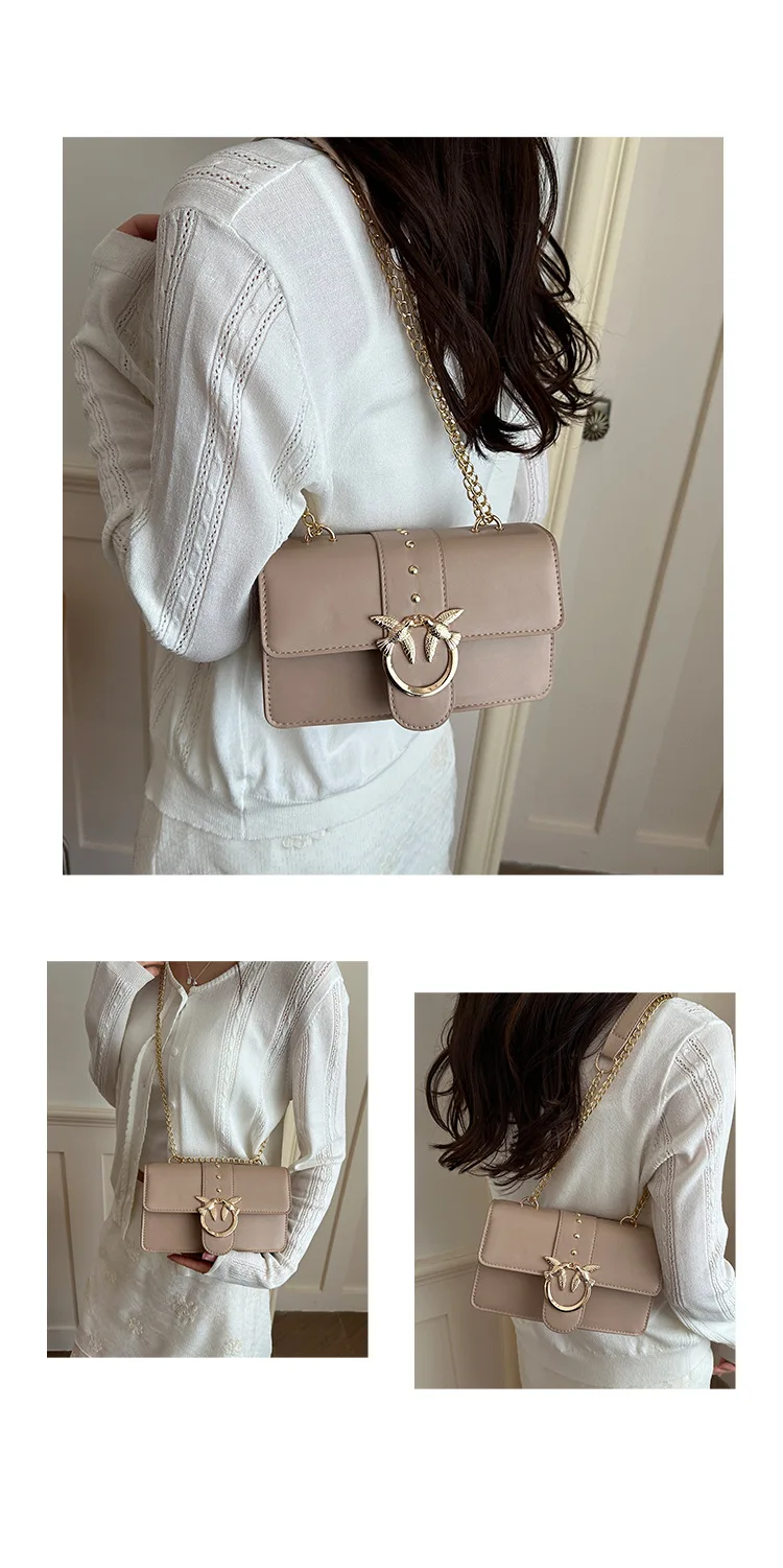 Internet Celebritynew Korean-style Chain Shoulder Crossbody Bag, Fashionable Versatile Small Square Bag For Women