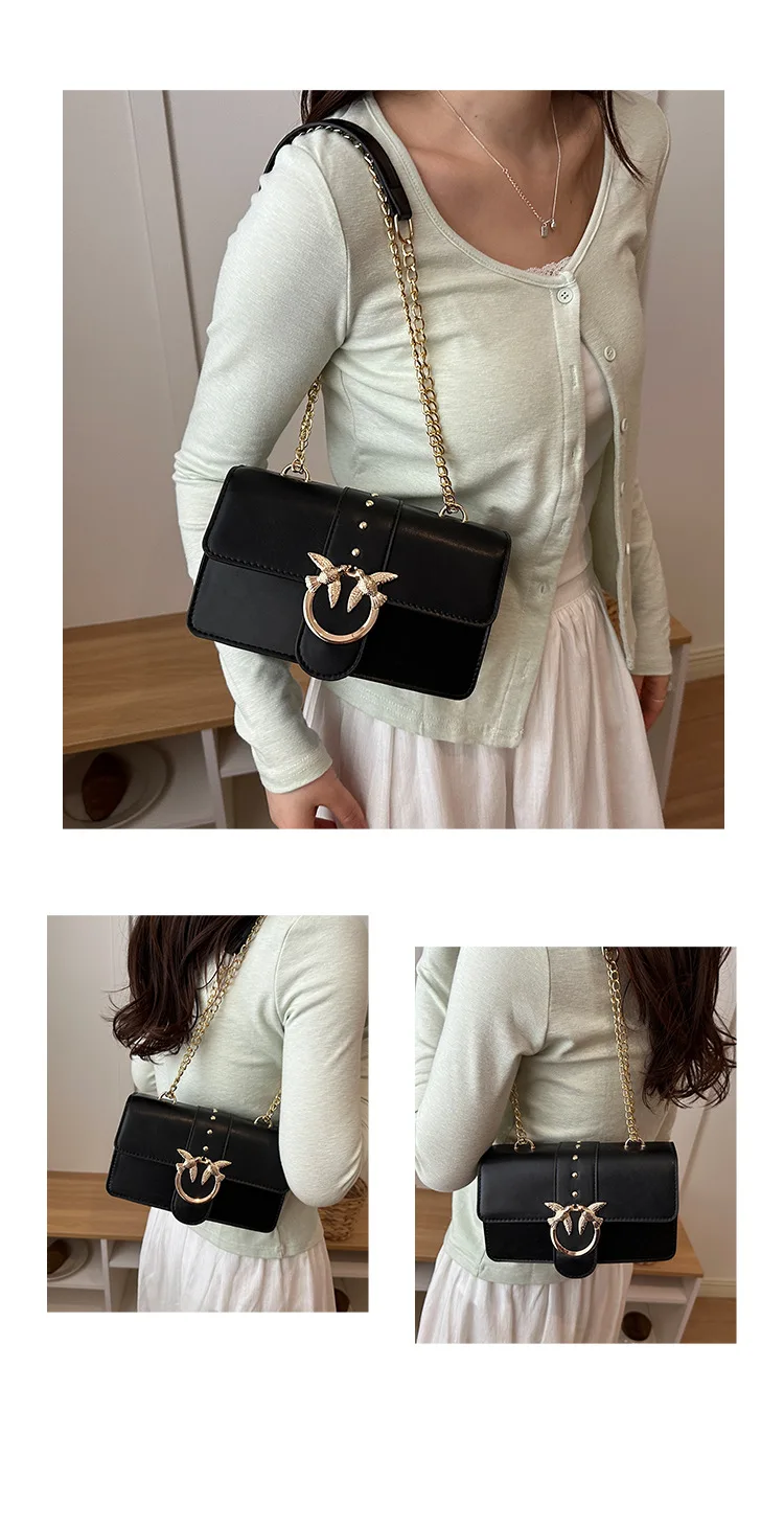 Internet Celebritynew Korean-style Chain Shoulder Crossbody Bag, Fashionable Versatile Small Square Bag For Women