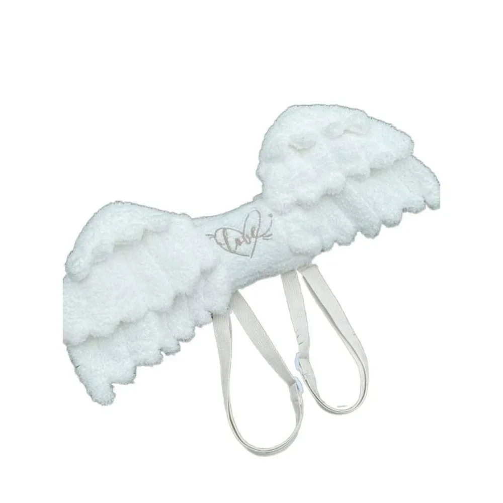 New Adjustable Straps Angel Wings Backpack Polyester Zipper Lolita Backpack White Color Backpack JK Uniform