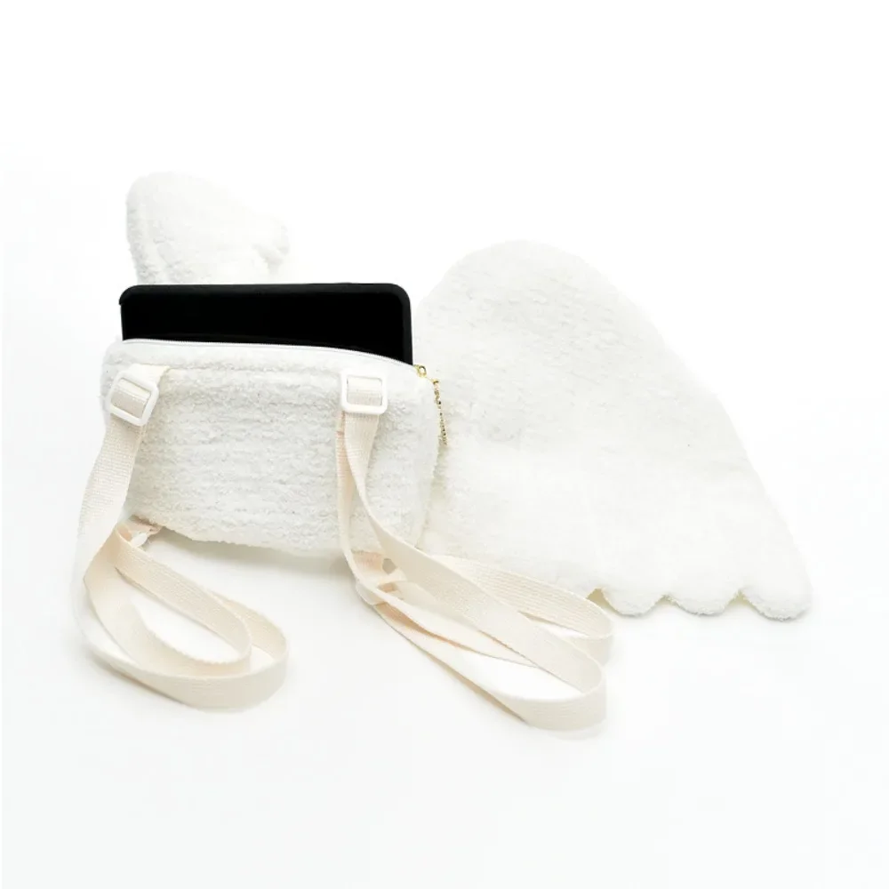 New Adjustable Straps Angel Wings Backpack Polyester Zipper Lolita Backpack White Color Backpack JK Uniform