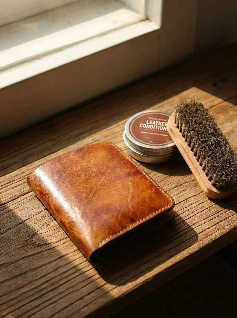 Retro Handcrafted Genuine Leather Small Wallet for Men, Vintage Durable EDC Card Holder, Men Multi-card Slots Organizer Wallet