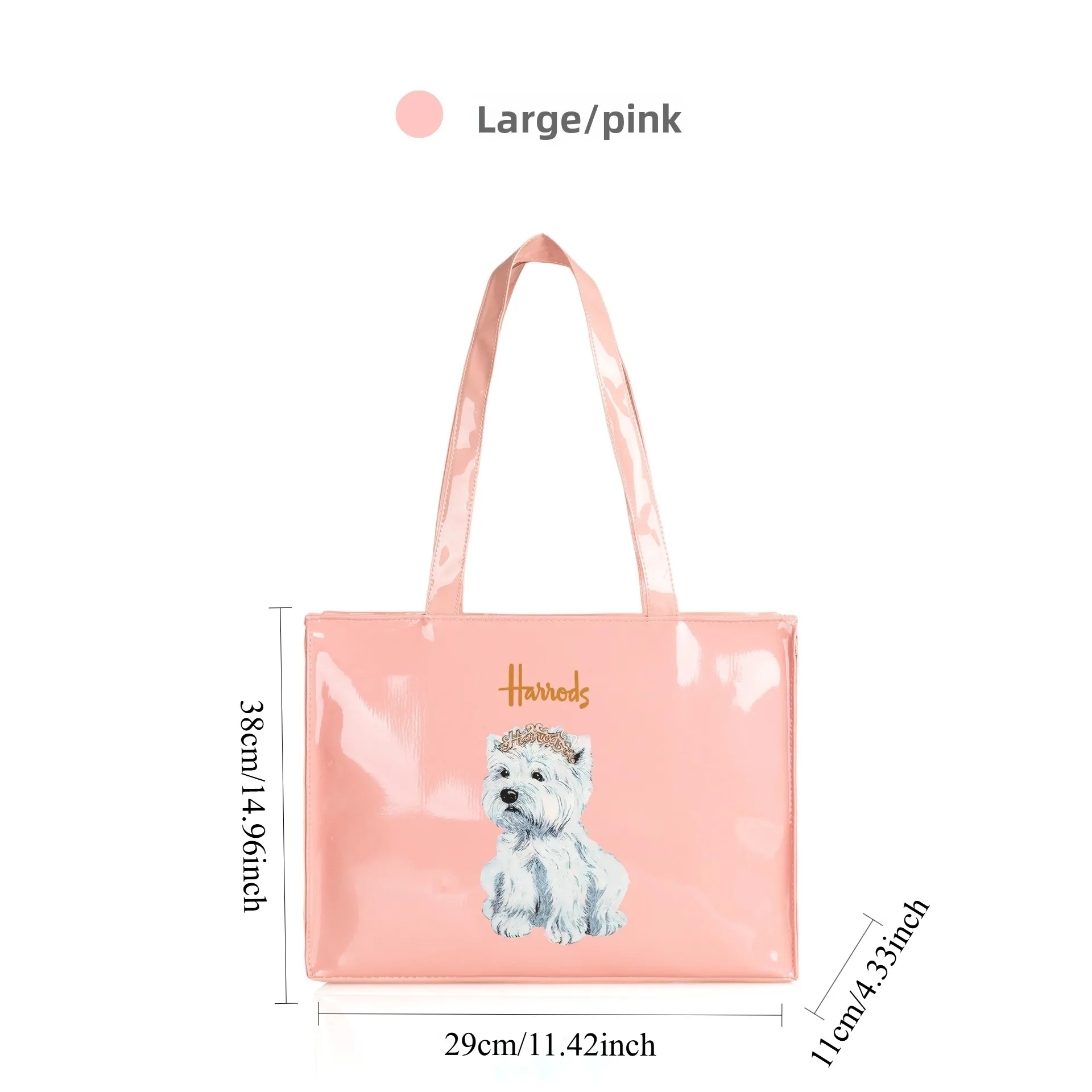 Women Waterproof PVC Cartoon Shopping Bag Portable Student Shoulder Handbag