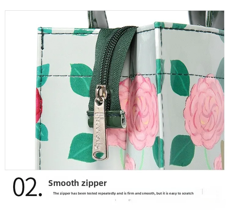 Women Waterproof PVC Cartoon Shopping Bag Portable Student Shoulder Handbag