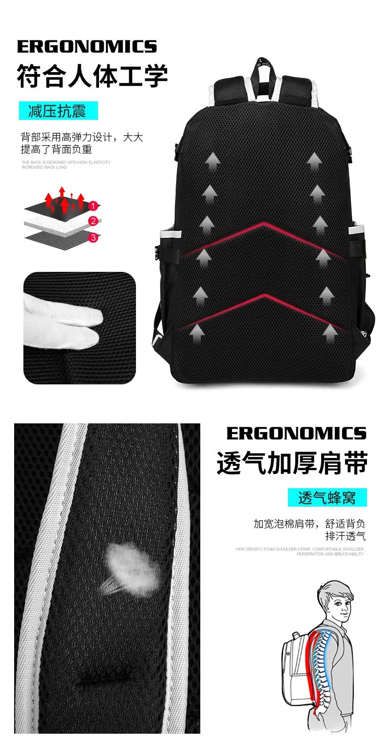 Waterproof Luminous Backpack, Casual Lightweight Backpack, Personalized Pattern, Fashionable Youth Backpack