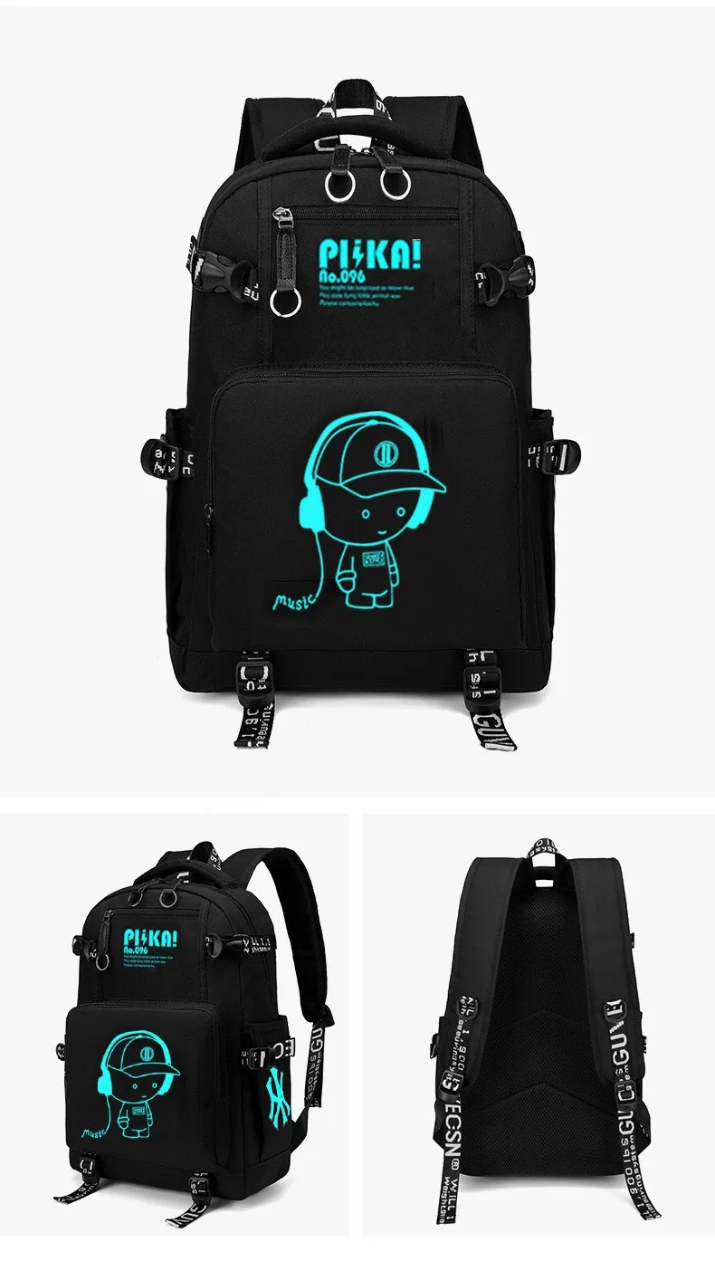 Waterproof Luminous Backpack, Casual Lightweight Backpack, Personalized Pattern, Fashionable Youth Backpack