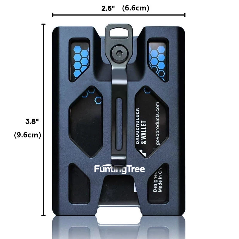 Aluminum Badge Holder/Wallet_ Durable ID Card Holder with Metal Clip and 4 Cards Slot