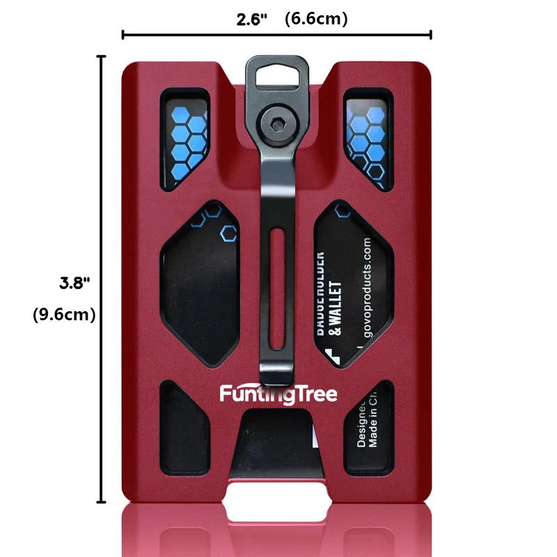 Aluminum Badge Holder/Wallet_ Durable ID Card Holder with Metal Clip and 4 Cards Slot